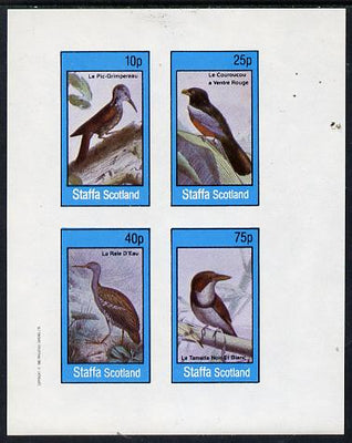 Staffa 1982 Birds #18 (Woodpecker, Kingfisher, etc) imperf,set of 4 values (10p to 75p) unmounted mint