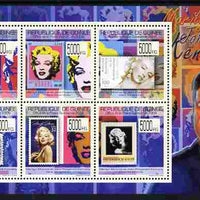 Guinea - Conakry 2009 Stamp on Stamp - John F Kennedy & Marilyn Monroe perf sheetlet containing 6 values unmounted mint