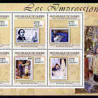 Guinea - Conakry 2009 Stamp on Stamp - The Impressionists perf sheetlet containing 6 values unmounted mint