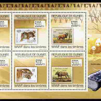 Guinea - Conakry 2009 Stamp on Stamp - WWF perf sheetlet containing 6 values unmounted mint