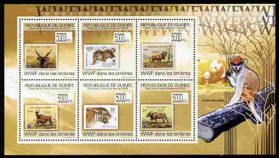 Guinea - Conakry 2009 Stamp on Stamp - WWF perf sheetlet containing 6 values unmounted mint