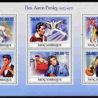 Mozambique 2009 Elvis Presley perf sheetlet containing 6 values unmounted mint Michel 3350-55