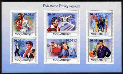 Mozambique 2009 Elvis Presley perf sheetlet containing 6 values unmounted mint Michel 3350-55