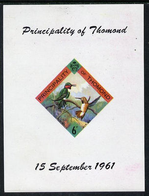 Thomond 1961 Humming Birds 6d (Diamond-shaped) imperf m/sheet unmounted mint