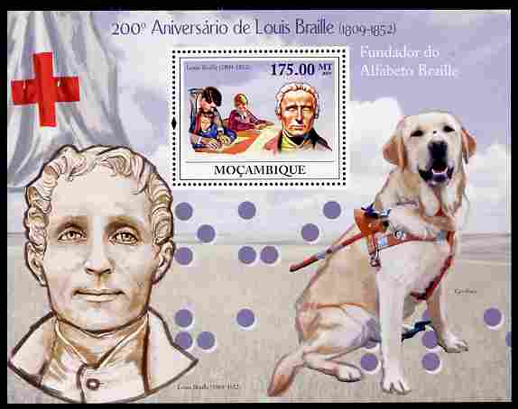 Mozambique 2009 200th Birth Anniversary of Louis Braille perf m/sheet unmounted mint Michel BL 283