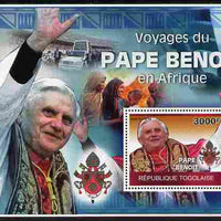 Togo 2010 Pope Benedict in Africa perf m/sheet unmounted mint Michel BL 522