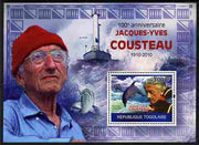 Togo 2010 Birth Centenary of Jacques Cousteau perf m/sheet unmounted mint Michel BL 516