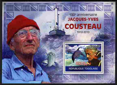 Togo 2010 Birth Centenary of Jacques Cousteau perf m/sheet unmounted mint Michel BL 516