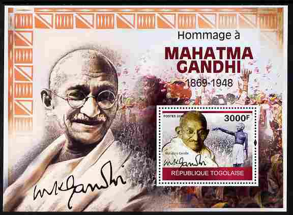 Togo 2010 Mahatma Gandhi perf m/sheet unmounted mint Michel BL 515