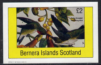 Bernera 1982 Humming Bird imperf deluxe sheet (£2 value) unmounted mint