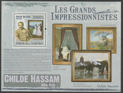 Comoro Islands 2009 Impressionists - Childe Hassam perf m/sheet unmounted mint Michel BL 527