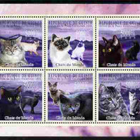 Guinea - Conakry 2009 Cats of the World #2 perf sheetlet containing 6 values unmounted mint Michel 7183-88