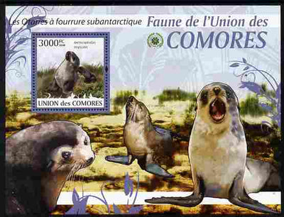 Comoro Islands 2009 Sea Lions perf m/sheet unmounted mint Michel BL 528