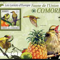 Comoro Islands 2009 Golden Oriole & Fruit perf m/sheet unmounted mint Michel BL 516