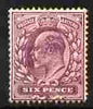 Great Britain 1902-13 KE7 6d purple mounted mint cat £55