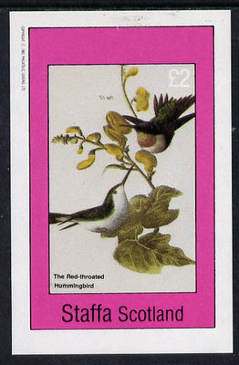 Staffa 1982 Birds #29 (Red Throated Humming Bird) imperf deluxe sheet (£2 value) unmounted mint