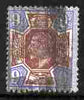 Great Britain 1902-13 KE7 9d purple & blue smudgy cancel cat £60