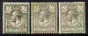 Great Britain 1912-24 KG5 7d Royal Cypher the three shades mounted mint SG 387-9 cat £160