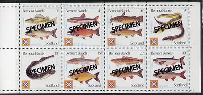 Bernera 1978 Fish perf set of 8 opt'd SPECIMEN unmounted mint