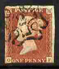 Great Britain 1841 QV 1d red-brown O-F 3 margin cancelled with Bo.2 in Maltese Cross cat £140