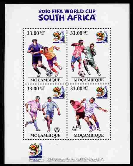 Mozambique 2010 Footbal World Cup perf sheetlet containing 4 values unmounted mint