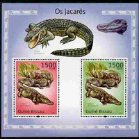 Guinea - Bissau 2010 Alligators perf s/sheet containing 2 values unmounted mint