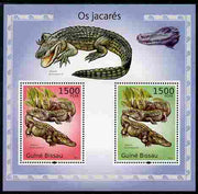 Guinea - Bissau 2010 Alligators perf s/sheet containing 2 values unmounted mint