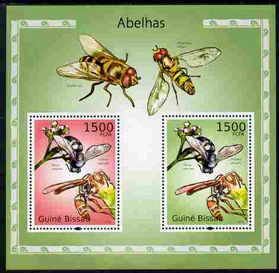 Guinea - Bissau 2010 Wasps perf s/sheet containing 2 values unmounted mint
