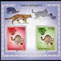 Guinea - Bissau 2010 Cats perf s/sheet containing 2 values unmounted mint