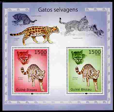 Guinea - Bissau 2010 Cats perf s/sheet containing 2 values unmounted mint