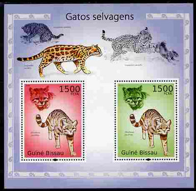 Guinea - Bissau 2010 Cats perf s/sheet containing 2 values unmounted mint