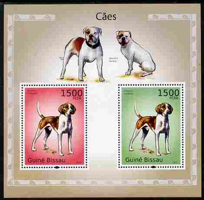 Guinea - Bissau 2010 Dogs perf s/sheet containing 2 values unmounted mint