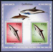 Guinea - Bissau 2010 Dolphins perf s/sheet containing 2 values unmounted mint