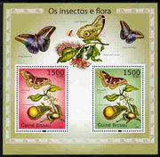 Guinea - Bissau 2010 Insects & Flowers perf s/sheet containing 2 values unmounted mint