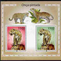 Guinea - Bissau 2010 Jaguars perf s/sheet containing 2 values unmounted mint
