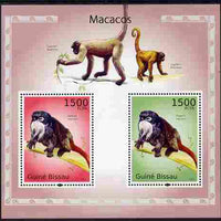 Guinea - Bissau 2010 Macaques perf s/sheet containing 2 values unmounted mint