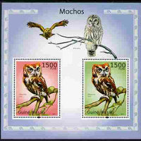 Guinea - Bissau 2010 Owls perf s/sheet containing 2 values unmounted mint