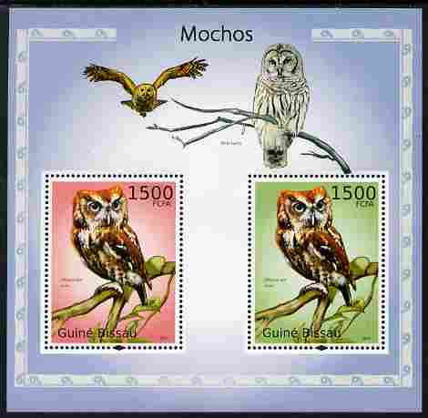 Guinea - Bissau 2010 Owls perf s/sheet containing 2 values unmounted mint