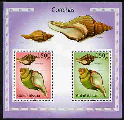 Guinea - Bissau 2010 Shells perf s/sheet containing 2 values unmounted mint