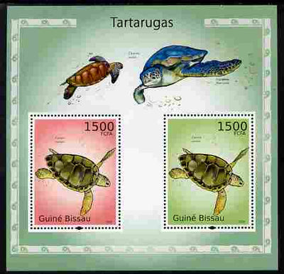 Guinea - Bissau 2010 Turtles perf s/sheet containing 2 values unmounted mint