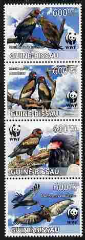 Guinea - Bissau 2011 WWF - Bateleur Eagle perf set of 4 in se-tenant strip unmounted mint