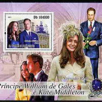 St Thomas & Prince Islands 2011 Royal Engagement - William & Kate perf m/sheet unmounted mint