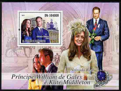St Thomas & Prince Islands 2011 Royal Engagement - William & Kate perf m/sheet unmounted mint