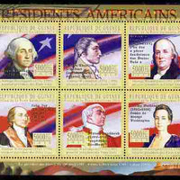 Guinea - Conakry 2010-11 Presidents of the USA #01 - George Washington perf sheetlet containing 6 values unmounted mint