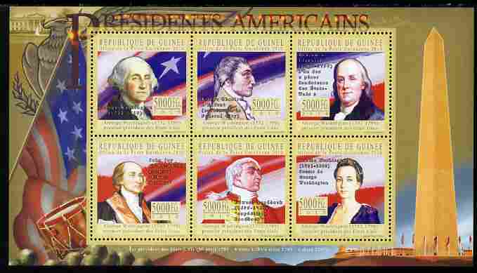 Guinea - Conakry 2010-11 Presidents of the USA #01 - George Washington perf sheetlet containing 6 values unmounted mint
