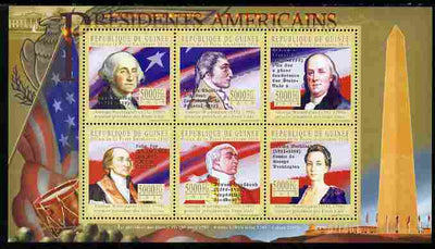 Guinea - Conakry 2010-11 Presidents of the USA #01 - George Washington perf sheetlet containing 6 values unmounted mint