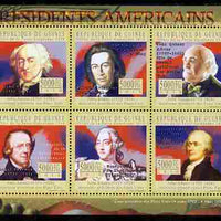 Guinea - Conakry 2010-11 Presidents of the USA #02 - John Adams perf sheetlet containing 6 values unmounted mint