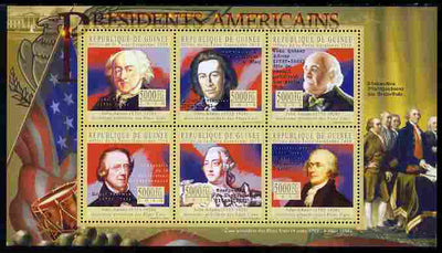Guinea - Conakry 2010-11 Presidents of the USA #02 - John Adams perf sheetlet containing 6 values unmounted mint