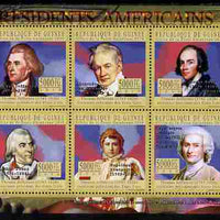 Guinea - Conakry 2010-11 Presidents of the USA #03 - Thomas Jefferson perf sheetlet containing 6 values unmounted mint