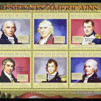 Guinea - Conakry 2010-11 Presidents of the USA #04 - James Madison perf sheetlet containing 6 values unmounted mint